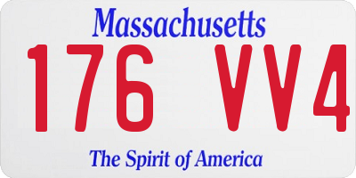 MA license plate 176VV4