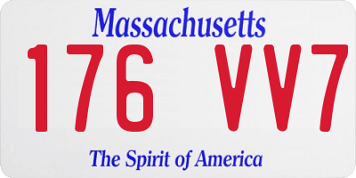 MA license plate 176VV7