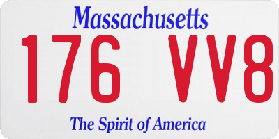 MA license plate 176VV8