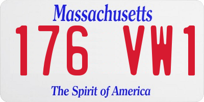 MA license plate 176VW1