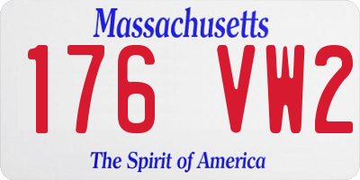 MA license plate 176VW2