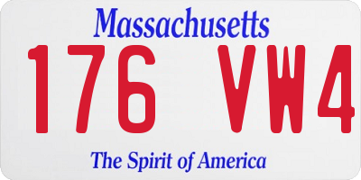 MA license plate 176VW4
