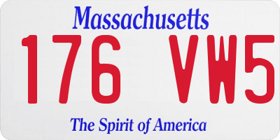 MA license plate 176VW5