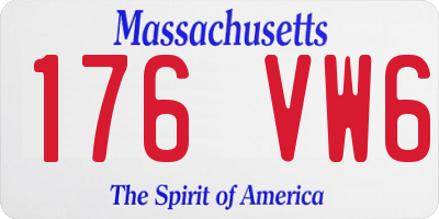 MA license plate 176VW6