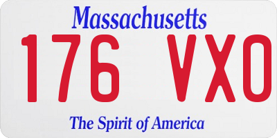 MA license plate 176VX0