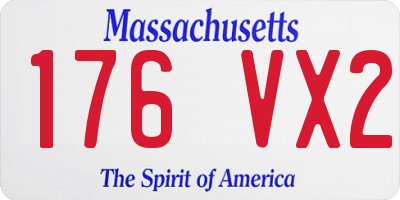 MA license plate 176VX2