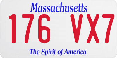 MA license plate 176VX7