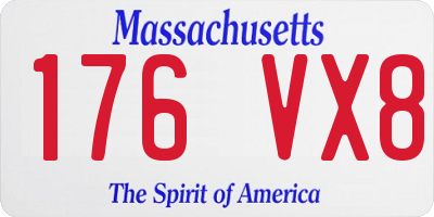 MA license plate 176VX8