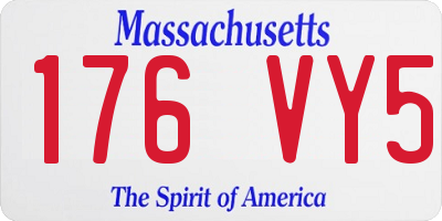 MA license plate 176VY5