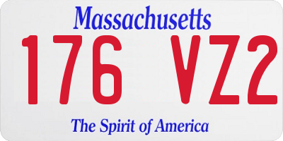 MA license plate 176VZ2