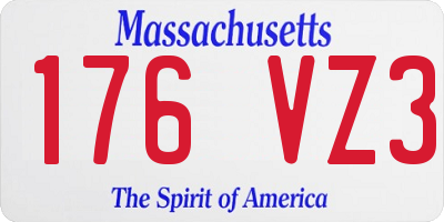 MA license plate 176VZ3
