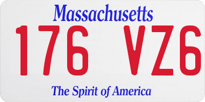 MA license plate 176VZ6