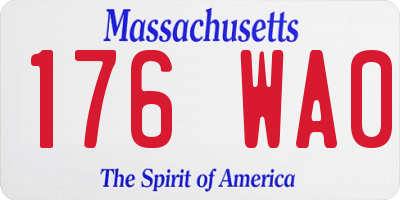 MA license plate 176WA0