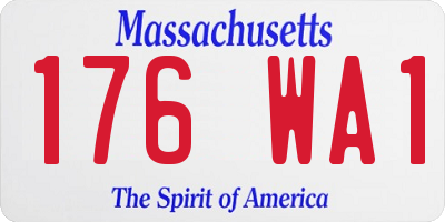 MA license plate 176WA1