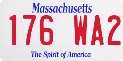 MA license plate 176WA2