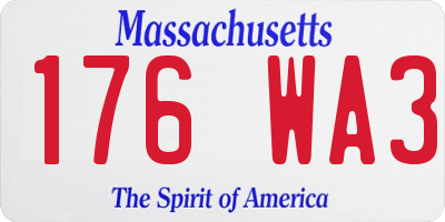 MA license plate 176WA3