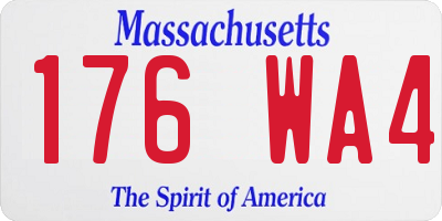MA license plate 176WA4