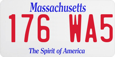 MA license plate 176WA5