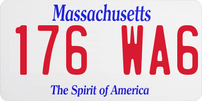 MA license plate 176WA6
