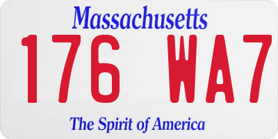 MA license plate 176WA7