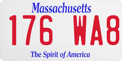 MA license plate 176WA8