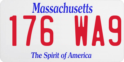 MA license plate 176WA9
