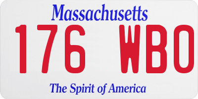 MA license plate 176WB0