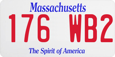 MA license plate 176WB2
