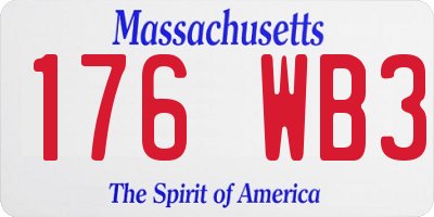 MA license plate 176WB3