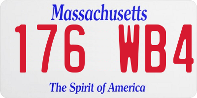 MA license plate 176WB4