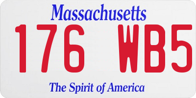 MA license plate 176WB5