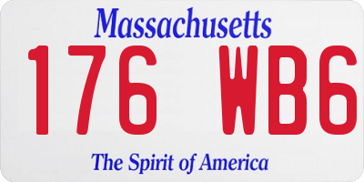 MA license plate 176WB6