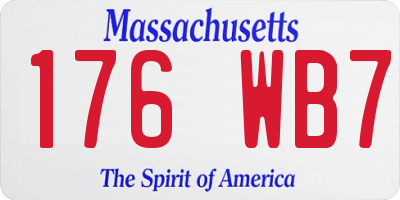 MA license plate 176WB7