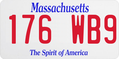 MA license plate 176WB9