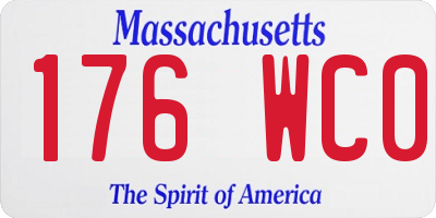 MA license plate 176WC0