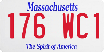 MA license plate 176WC1