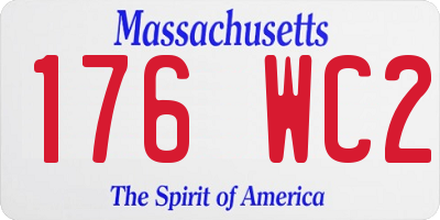 MA license plate 176WC2