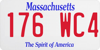 MA license plate 176WC4