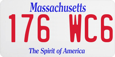 MA license plate 176WC6
