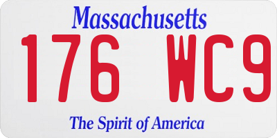 MA license plate 176WC9