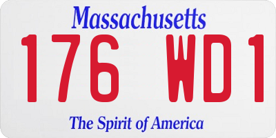 MA license plate 176WD1