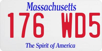 MA license plate 176WD5