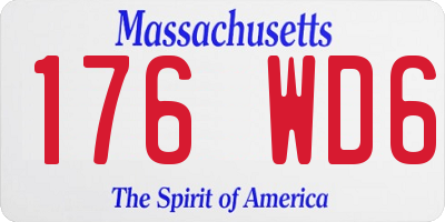 MA license plate 176WD6