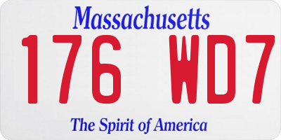 MA license plate 176WD7