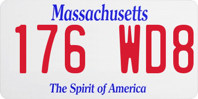 MA license plate 176WD8