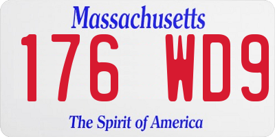 MA license plate 176WD9