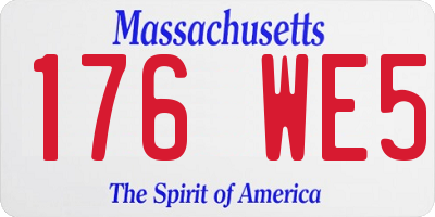 MA license plate 176WE5