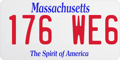 MA license plate 176WE6