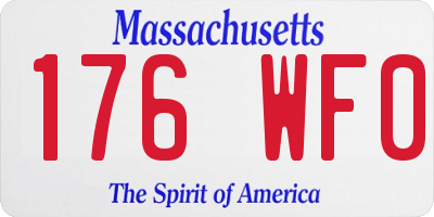 MA license plate 176WF0