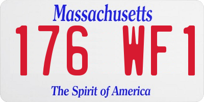 MA license plate 176WF1